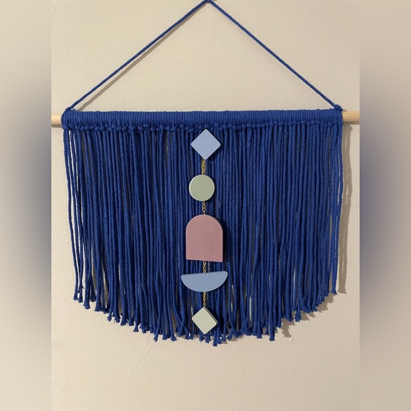 Other - Blue macrame wall hanger